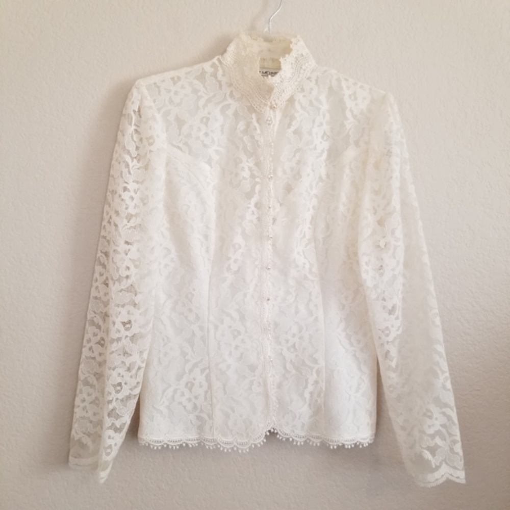 VTG Scott McClintock Victorian Lace Blouse